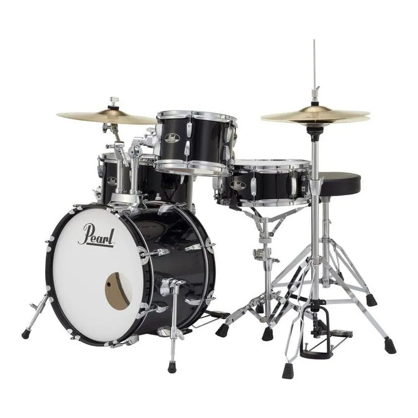 Pearl Roadshow 4pc Set w/Hardware & Cymbals Jet Black