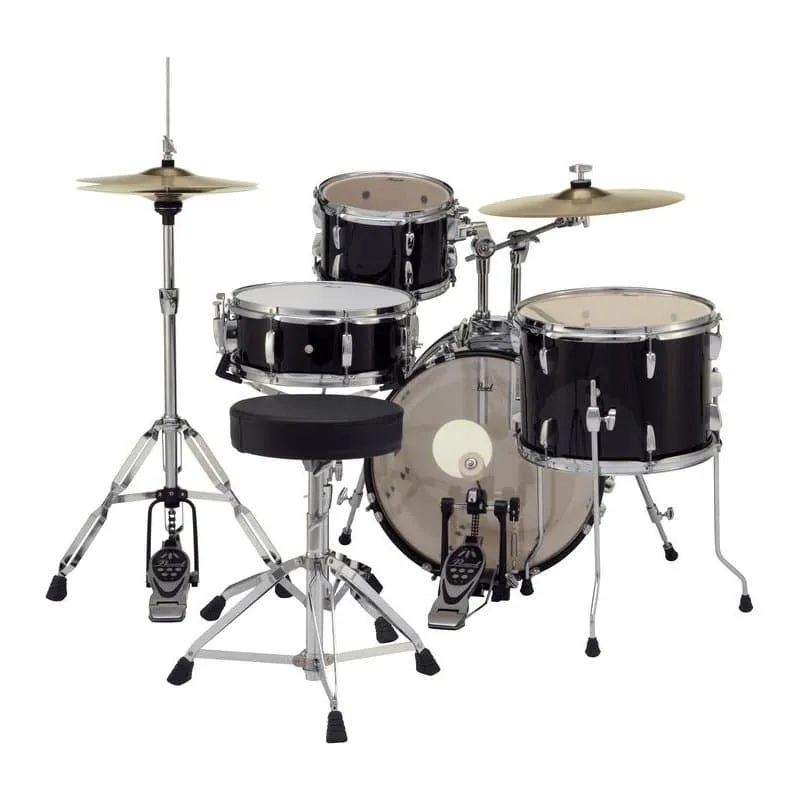Pearl Roadshow 4pc Set w/Hardware & Cymbals Jet Black