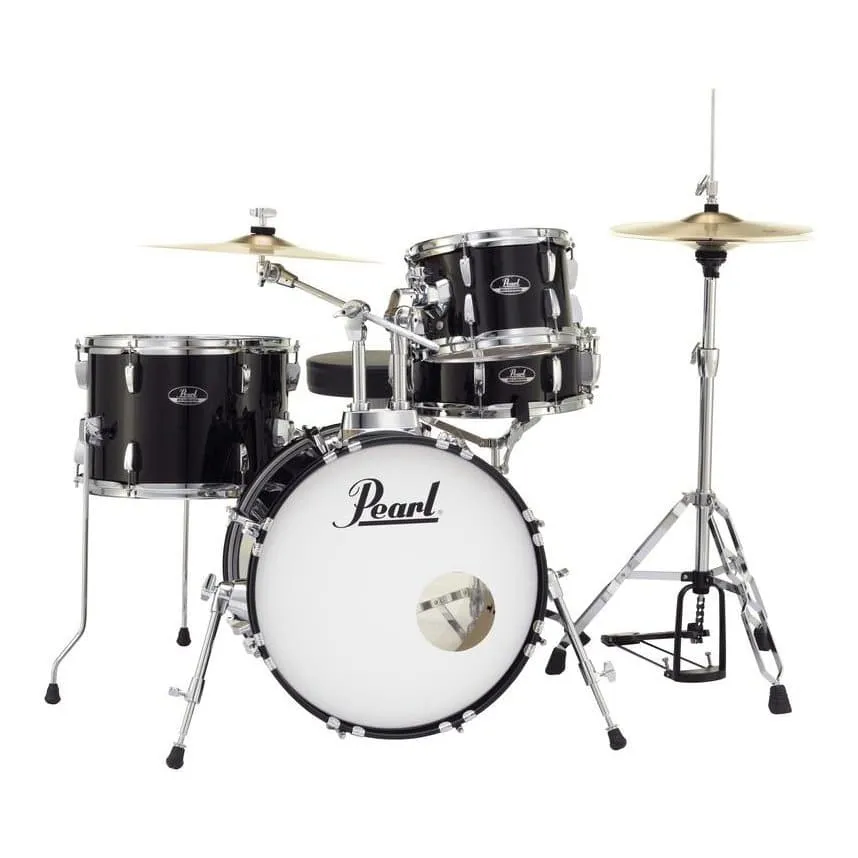 Pearl Roadshow 4pc Set w/Hardware & Cymbals Jet Black