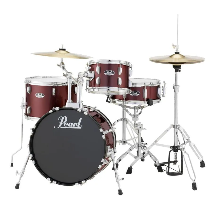 Pearl Roadshow 4pc Set w/Hardware & Cymbals Wine Red