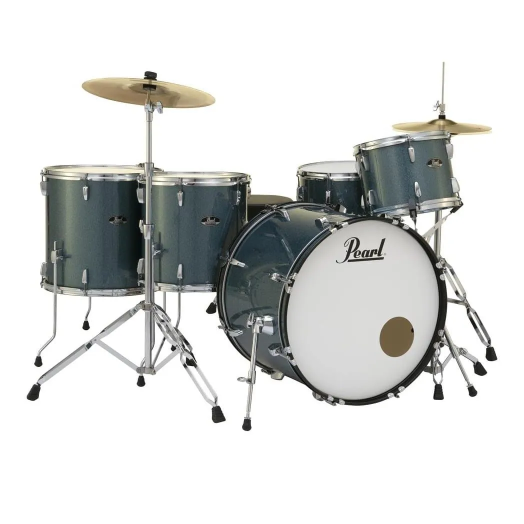 Pearl Roadshow 5-pc Classic Rock Drum Set w/Hardware & Cymbals Aqua Blue Glitter