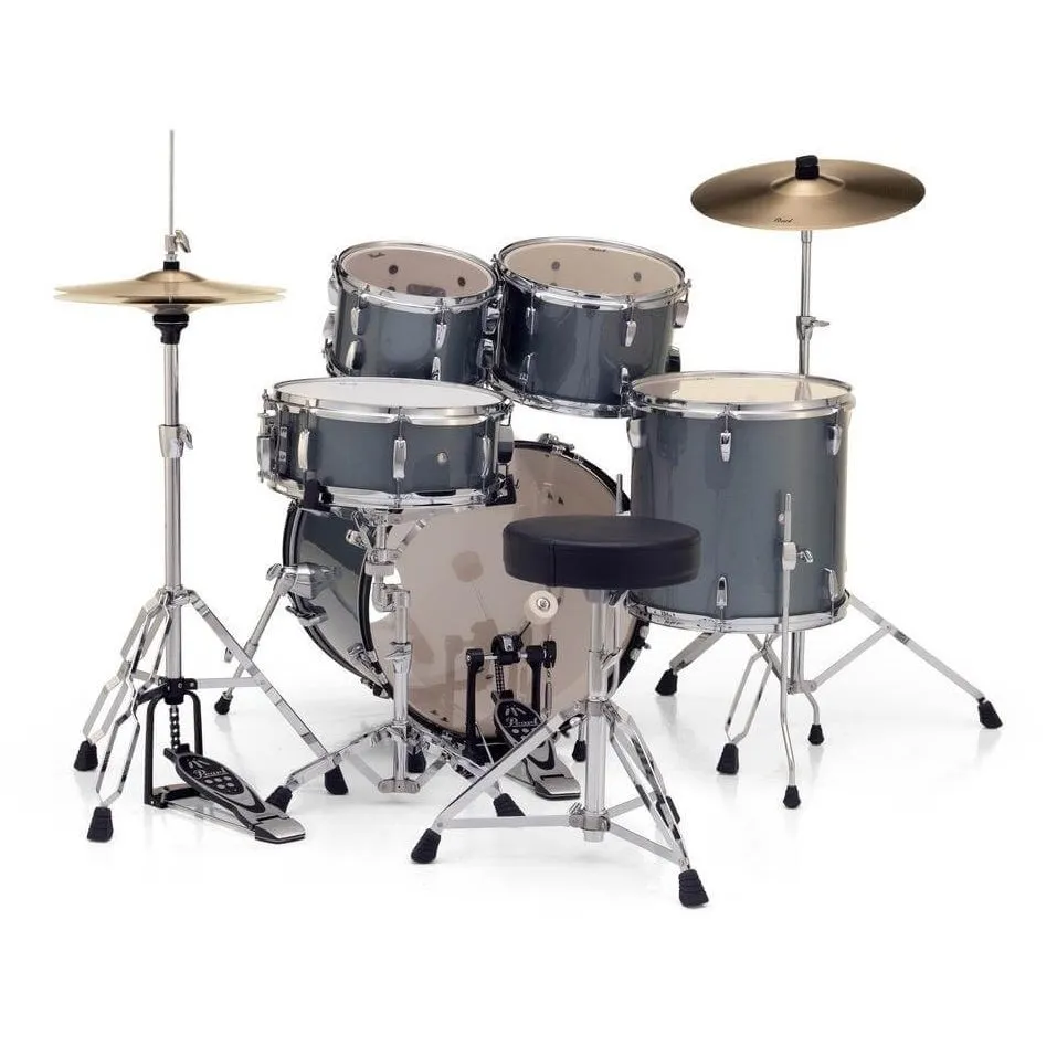 Pearl Roadshow 5 pc Set w/Hardware & Cymbals Charcoal Metallic RS505C/C706