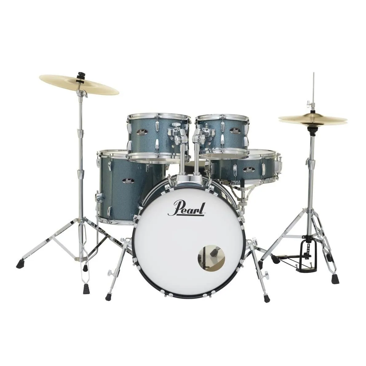 Pearl Roadshow 5pc Drum Set 20"BD w/Hardware & Cymbals Aqua Blue Glitter