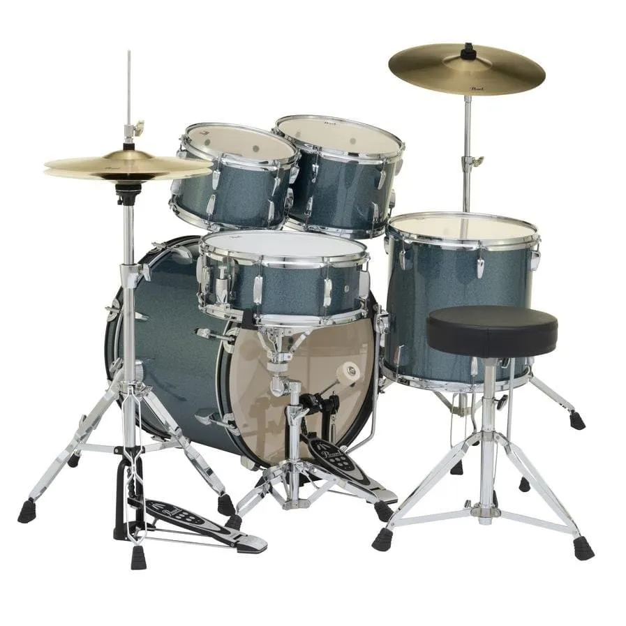Pearl Roadshow 5pc Drum Set 20"BD w/Hardware & Cymbals Aqua Blue Glitter