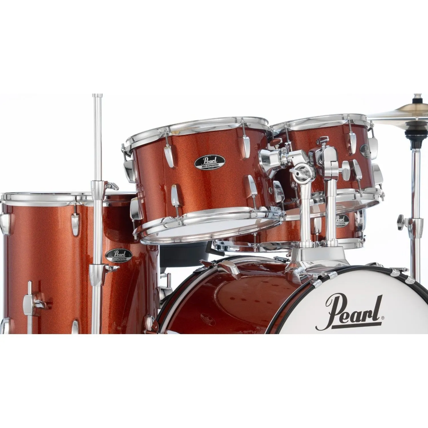 Pearl Roadshow 5pc Drum Set w/Hardware & Cymbals Burnt Orange Sparkle