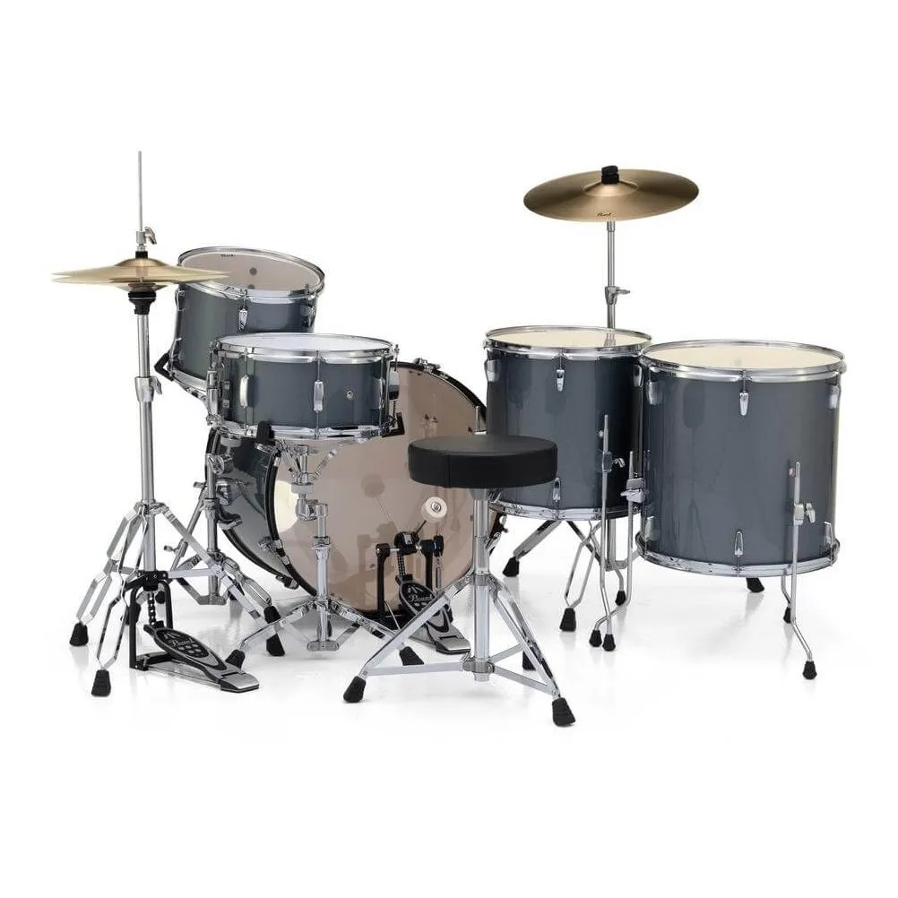 Pearl Roadshow 5pc Drum Set w/Hardware & Cymbals Charcoal Metallic
