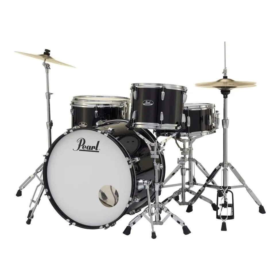 Pearl Roadshow 5pc Drum Set w/Hardware & Cymbals Jet Black RS525WFC/C31