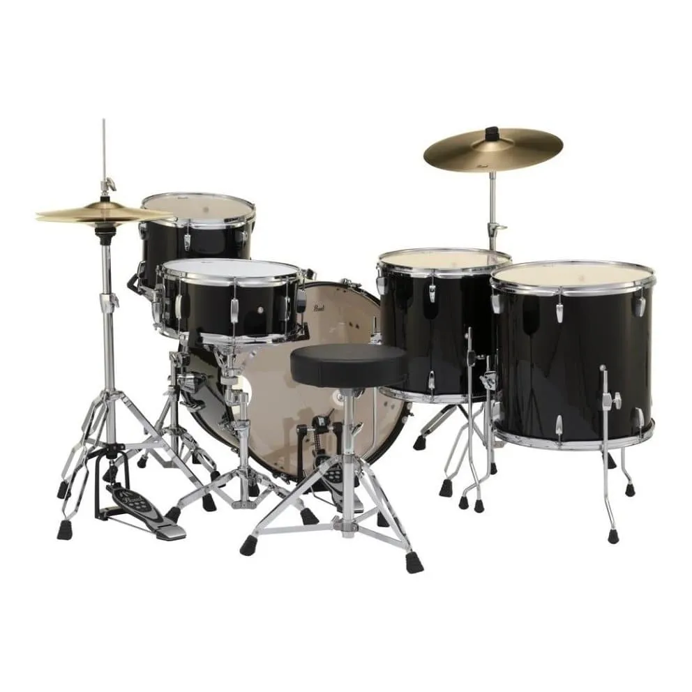 Pearl Roadshow 5pc Drum Set w/Hardware & Cymbals Jet Black RS525WFC/C31