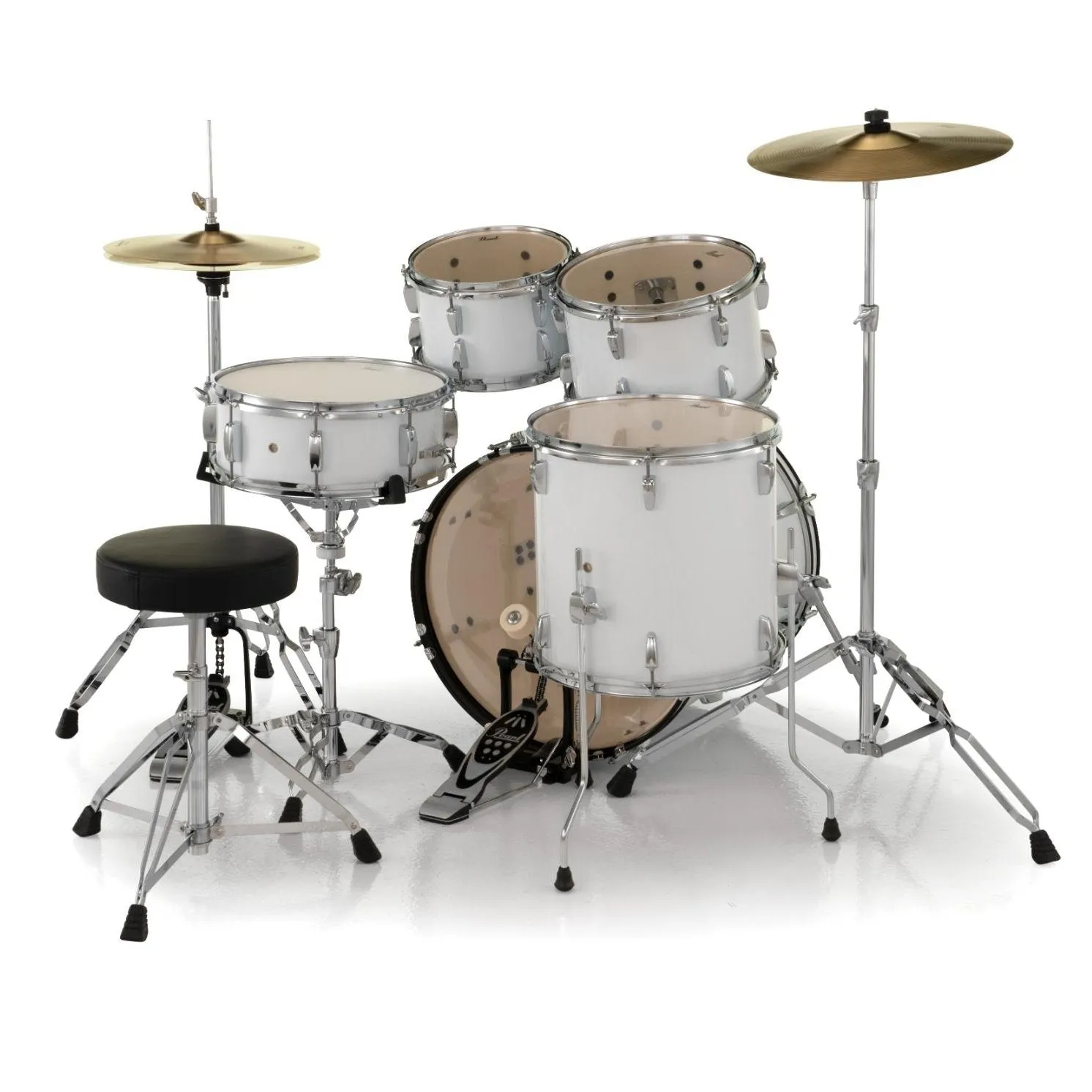 Pearl Roadshow 5pc Drum Set w/Hardware & Cymbals Pure White