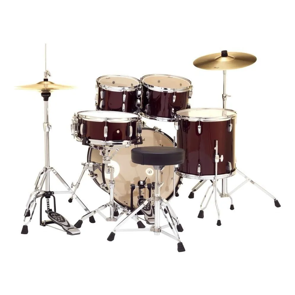 Pearl Roadshow 5pc Drum Set w/Hardware & Cymbals Wine Red RS505C/C91