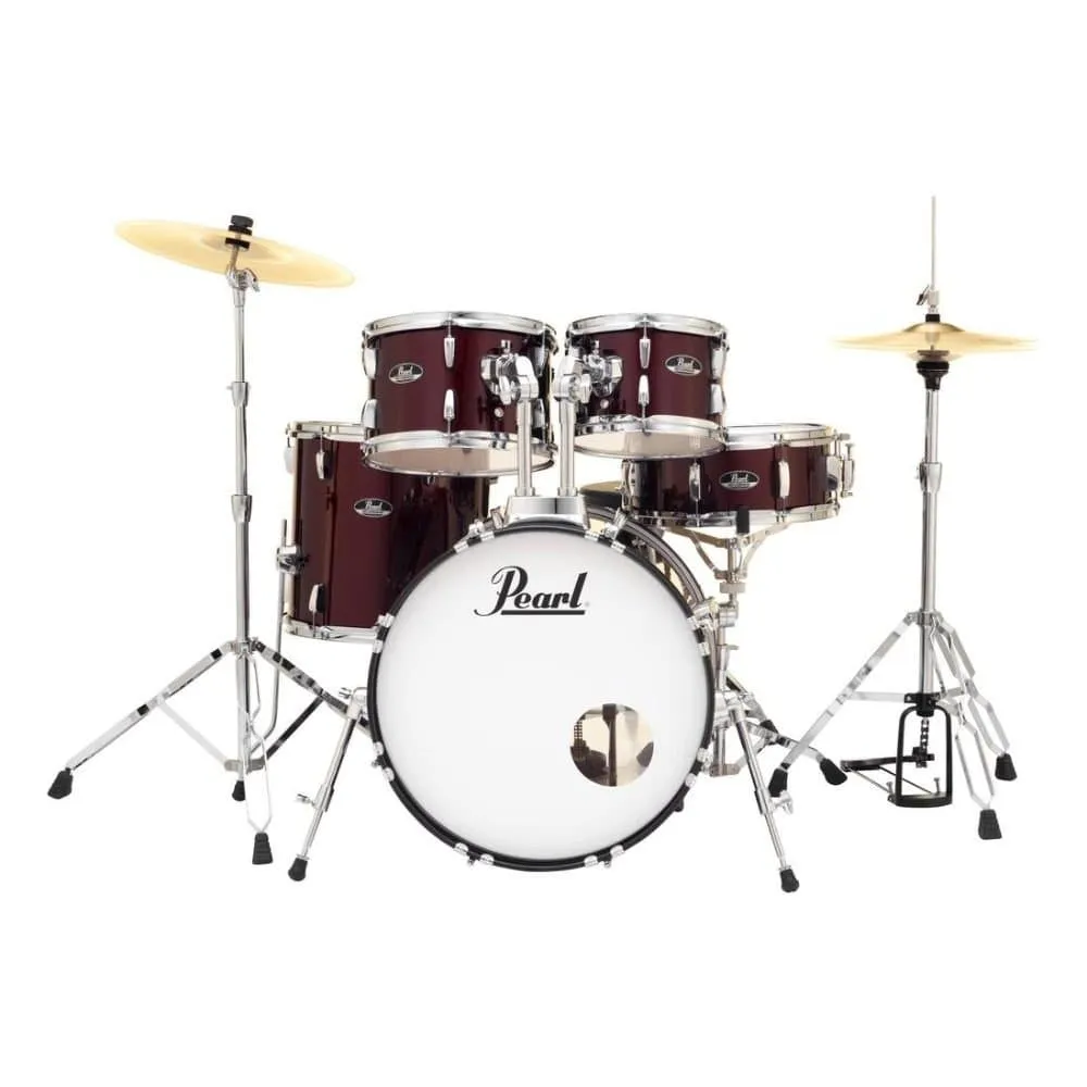 Pearl Roadshow 5pc Drum Set w/Hardware & Cymbals Wine Red RS505C/C91
