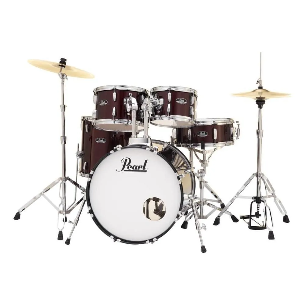 Pearl Roadshow 5pc Drum Set w/Hardware & Cymbals Wine Red RS505C/C91