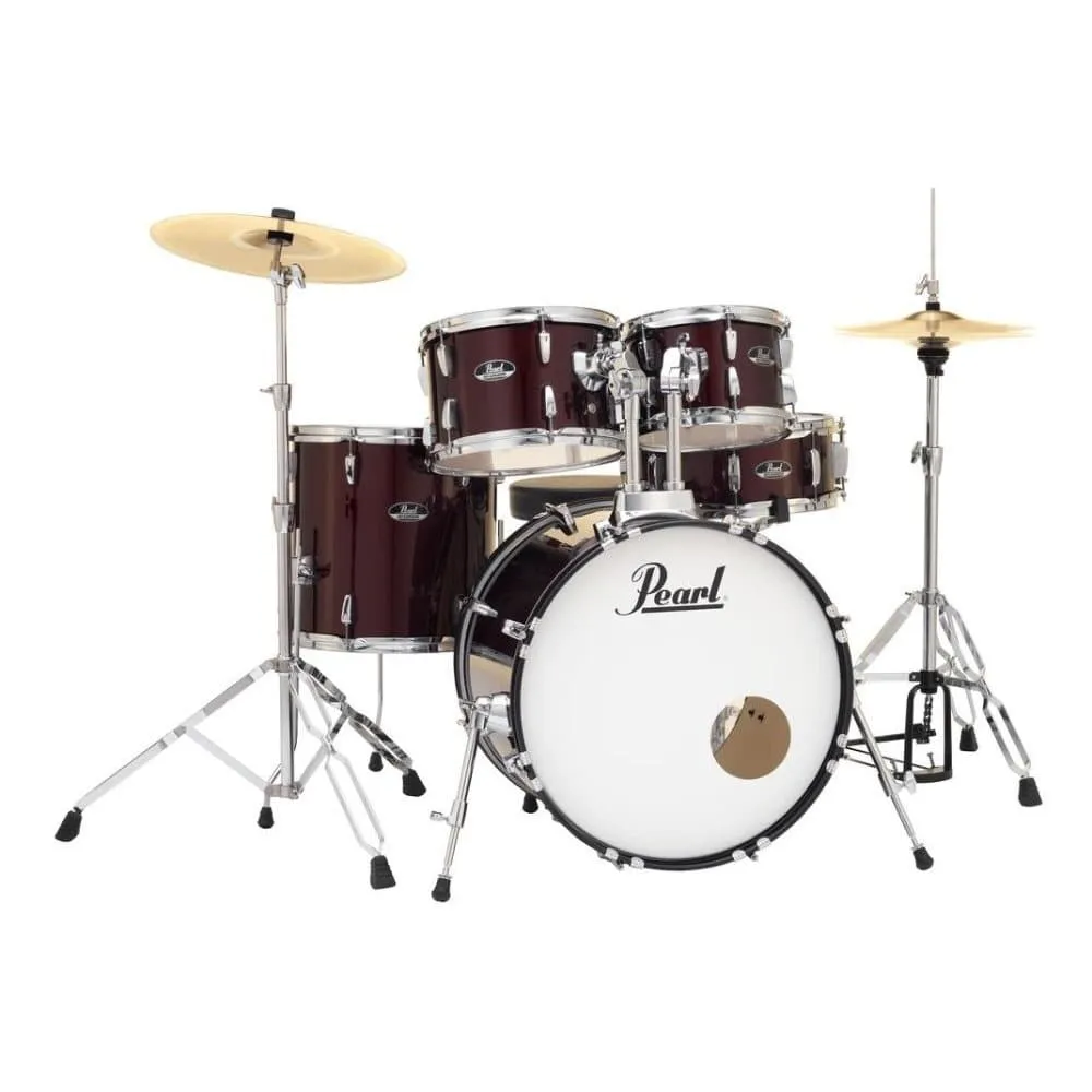 Pearl Roadshow 5pc Drum Set w/Hardware & Cymbals Wine Red RS505C/C91