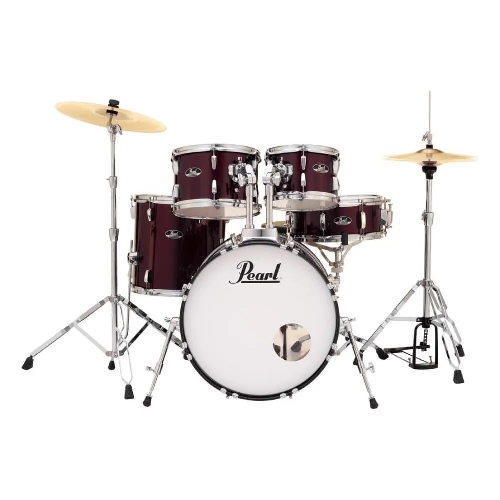 Pearl Roadshow 5pc Drum Set w/Hardware & Cymbals Wine Red RS505C/C91