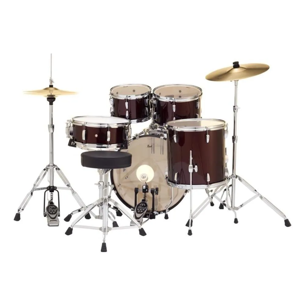 Pearl Roadshow 5pc Drum Set w/Hardware & Cymbals Wine Red RS505C/C91