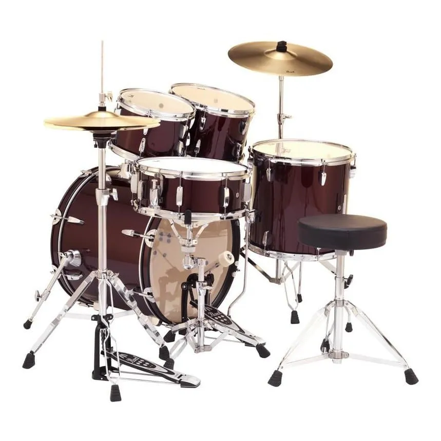 Pearl Roadshow 5pc Drum Set w/Hardware & Cymbals Wine Red RS505C/C91