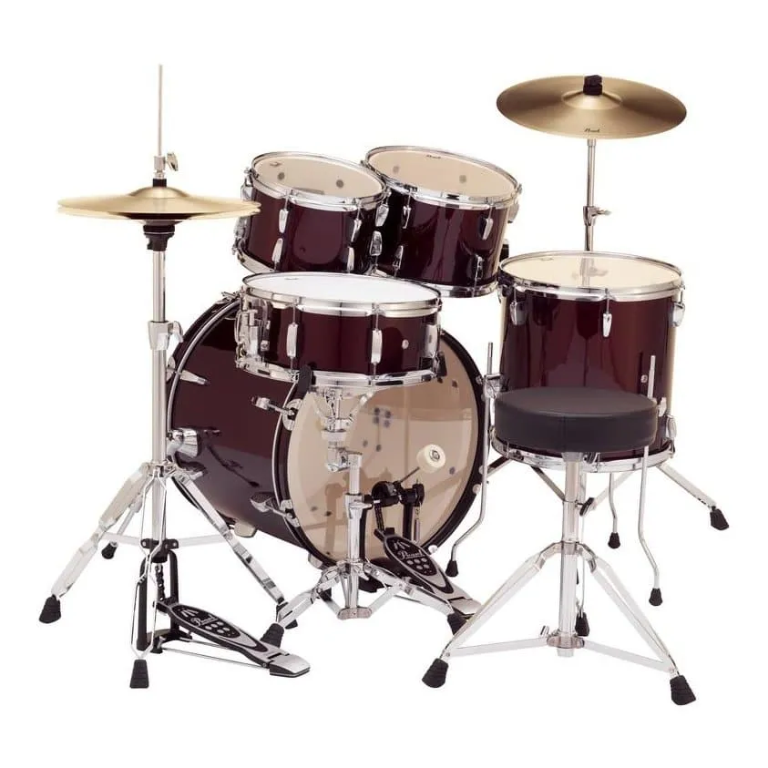 Pearl Roadshow 5pc Drum Set w/Hardware & Cymbals Wine Red RS505C/C91