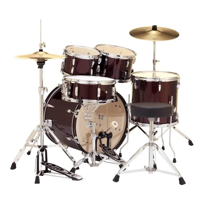 Pearl Roadshow 5pc Drum Set w/Hardware & Cymbals Wine Red RS505C/C91
