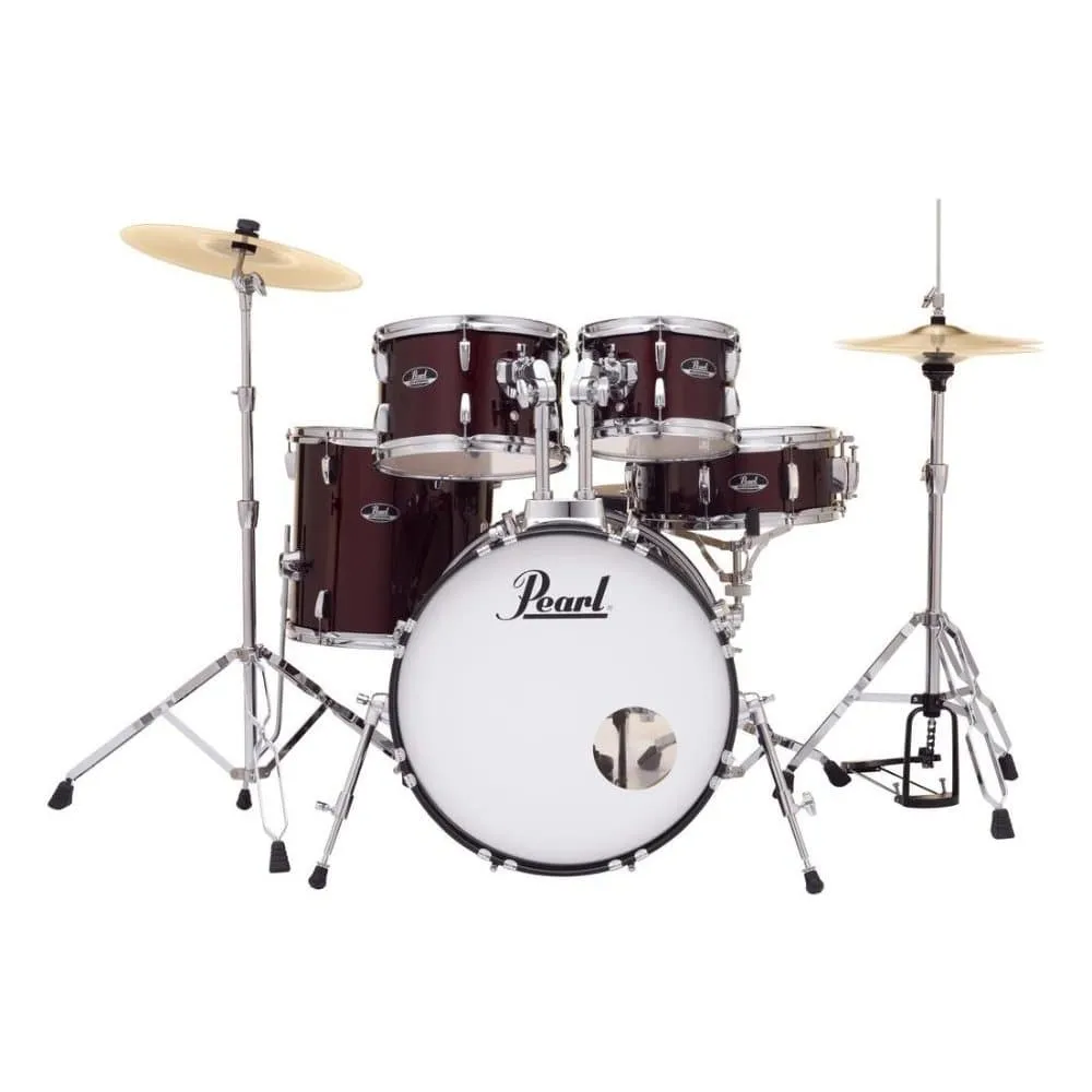Pearl Roadshow 5pc Drum Set w/Hardware & Cymbals Wine Red RS505C/C91