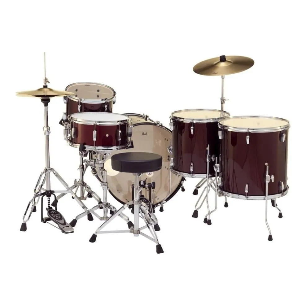 Pearl Roadshow 5pc Drum Set w/Hardware & Cymbals Wine Red RS525WFC/C91
