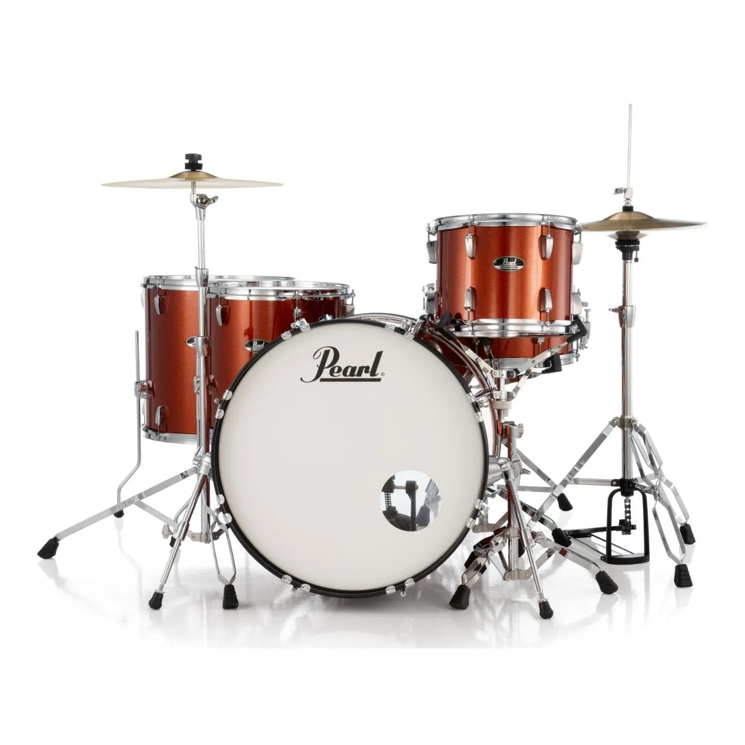 Pearl Roadshow 5pc Rock Drum Set w/Hardware & Cymbals Burnt Orange Sparkle