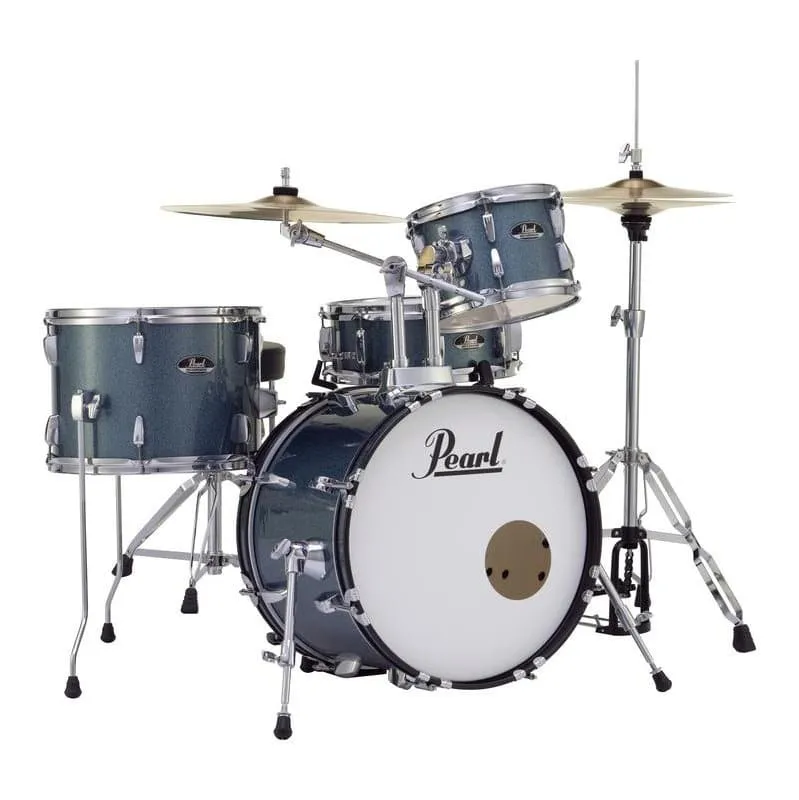 Pearl Roadshow Complete 4-pc Drum Set w/Hardware & Cymbals Aqua Blue Glitter