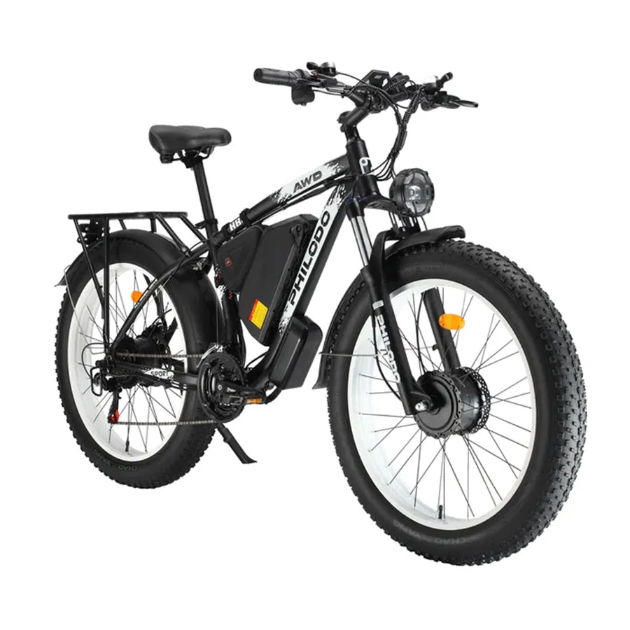 Philodo H8 - Dual Motor All-Wheel-Drive Fat Tire “Monster of a Bike” - Top Speed 28mph - 2000W