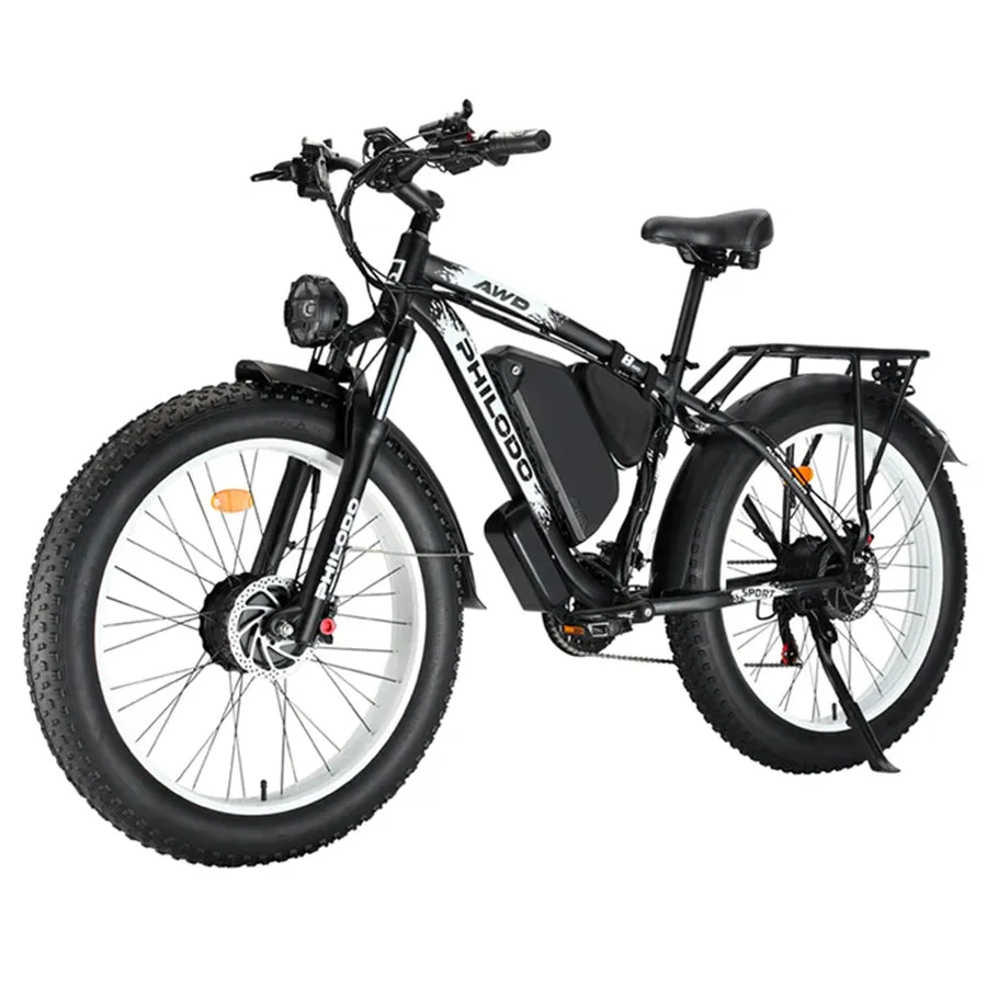 Philodo H8 - Dual Motor All-Wheel-Drive Fat Tire “Monster of a Bike” - Top Speed 28mph - 2000W