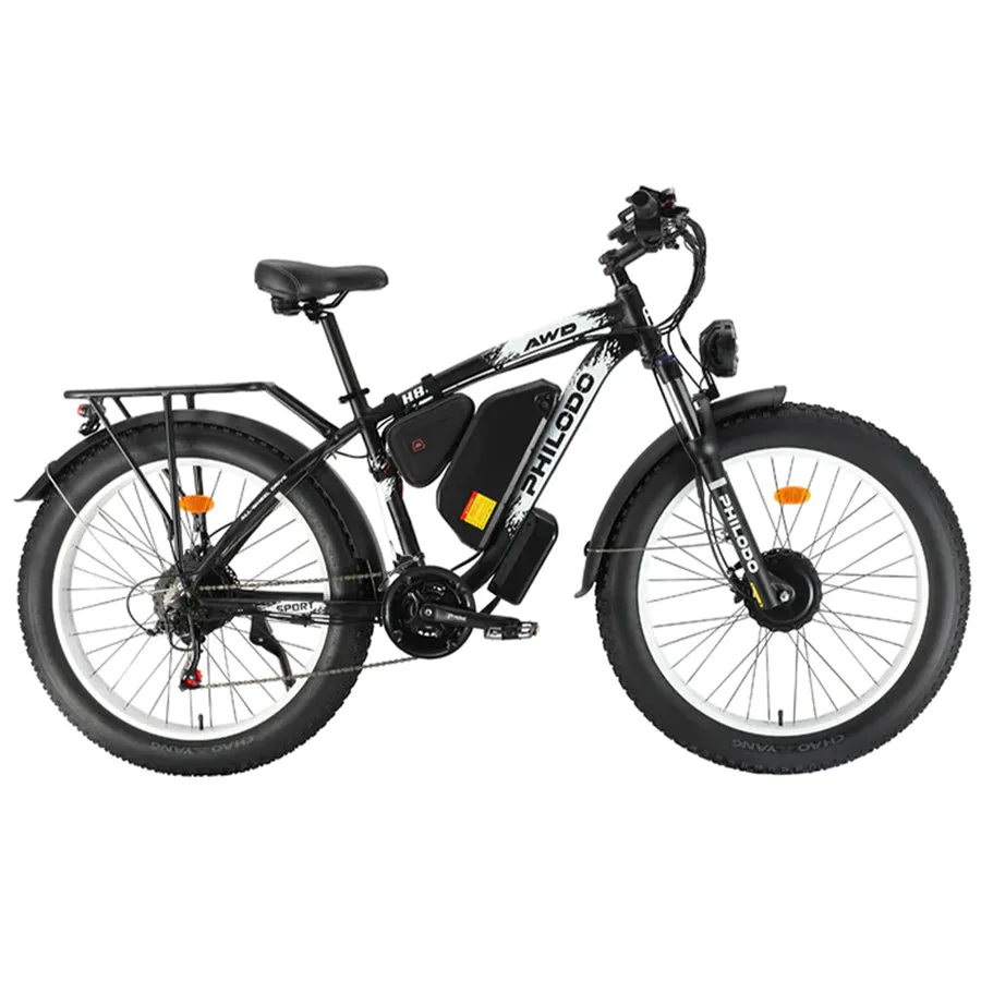 Philodo H8 - Dual Motor All-Wheel-Drive Fat Tire “Monster of a Bike” - Top Speed 28mph - 2000W