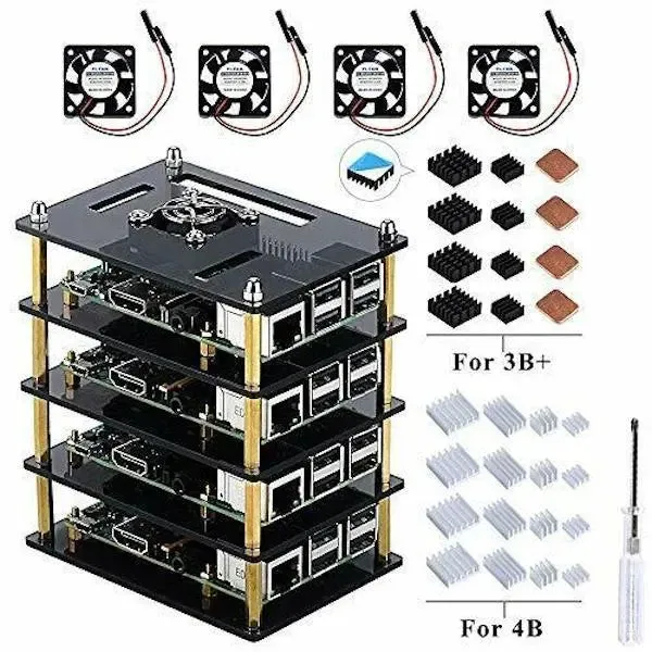 Pi Rack Case For Raspberry Pi 4 Model B Pi 3 B  Case With Fan