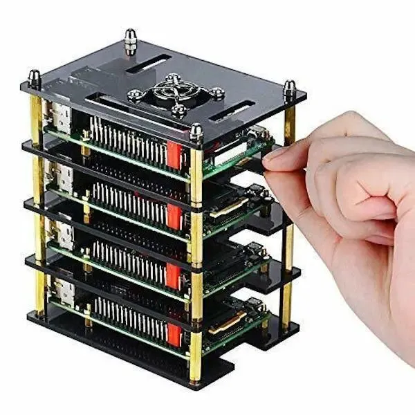 Pi Rack Case For Raspberry Pi 4 Model B Pi 3 B  Case With Fan