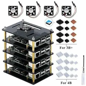 Pi Rack Case For Raspberry Pi 4 Model B Pi 3 B  Case With Fan
