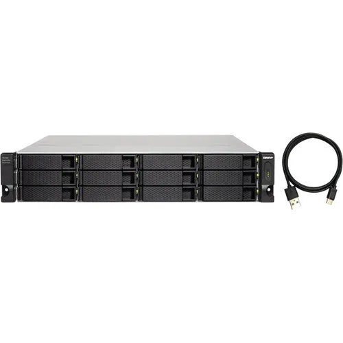 12-Bay 2U Rackmount JBOD Expansion Unit with USB-C 3.1 Gen 2 10Gbps - QNAP TL-R1200C-RP-US