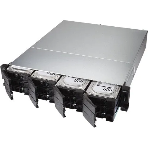12-Bay 2U Rackmount JBOD Expansion Unit with USB-C 3.1 Gen 2 10Gbps - QNAP TL-R1200C-RP-US