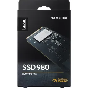 Samsung 980 250 GB PCIe 3.0 (up to 2,900 MB/s) NVMe M.2 Internal Solid State Drive (SSD) (MZ-V8V250BW)