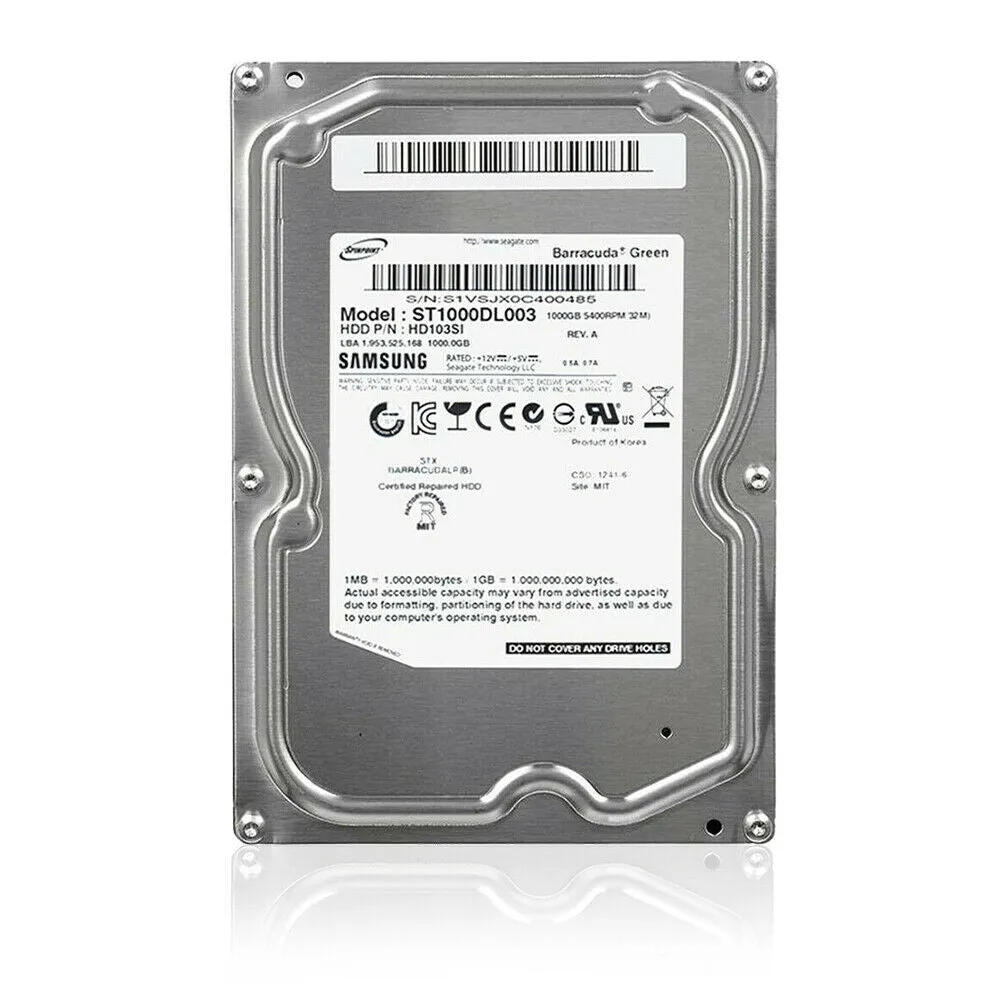 Samsung (SATA) 3.5" SpinPoint 1TB Internal HD 5.4K HDD HD103SI ST1000DL003