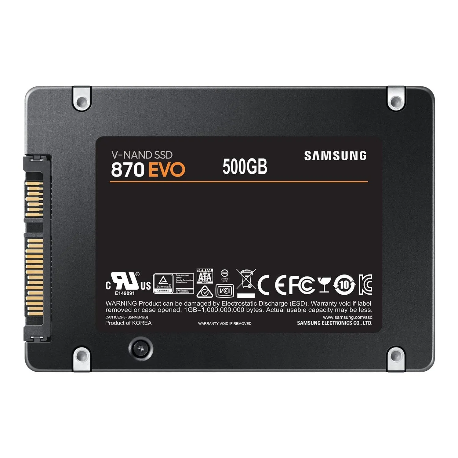 SAMSUNG SSD 870 EVO 500 GB Form Factor 2.5 Inch Intelligent Turbo Write Black
