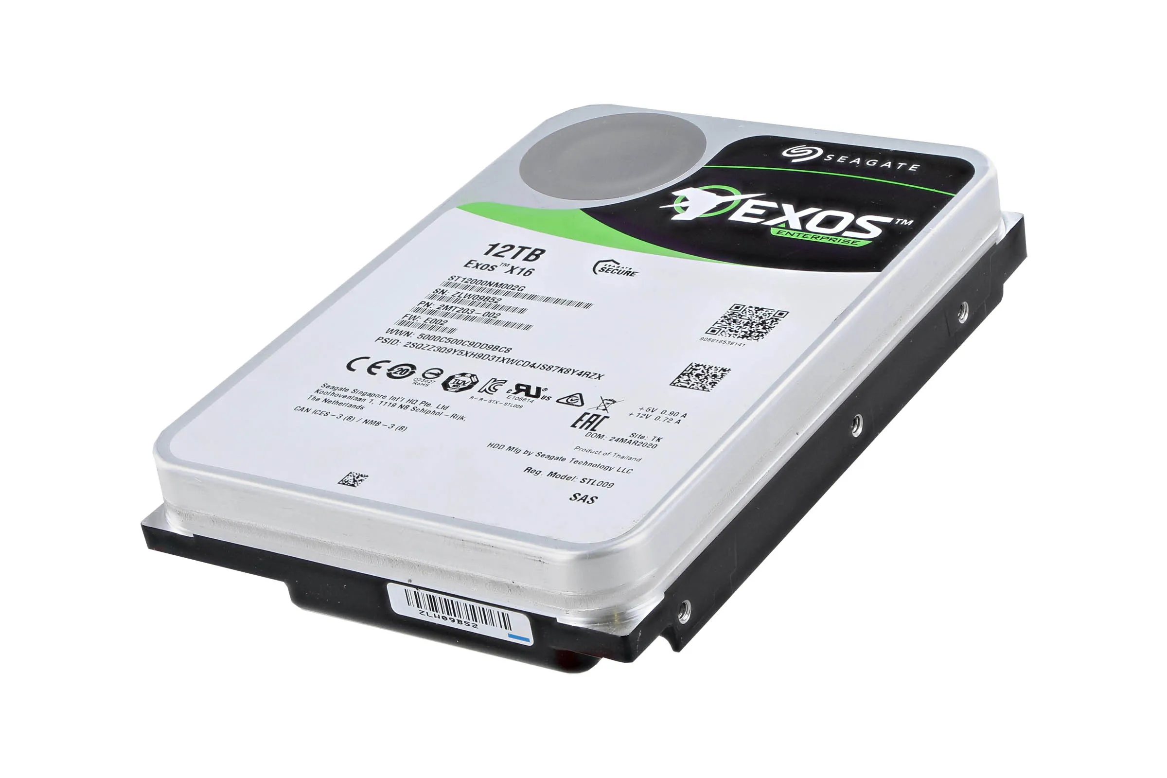 Seagate 12TB Exos X16 ST12000NM002G Enterprise 3.5" SAS 12Gb/s 7200rpm 256MB Cache HDD