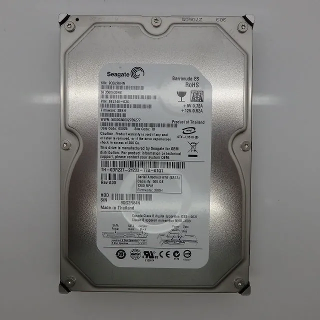 Seagate 500GB 7.2K SATA 3.5" Hard Drive ST3500630NS Dell DR237