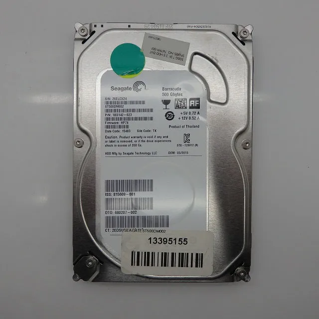 Seagate Barracuda 500GB 7.2K SATA 6Gbps 3.5" Hard Drive ST500DM002