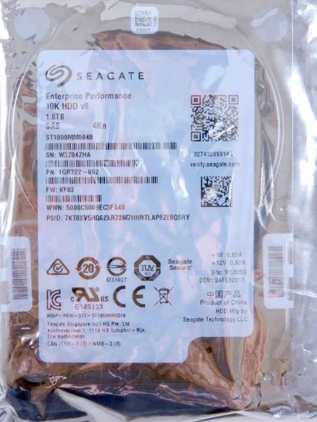 Seagate Enterprise Performance 1.8TB 10K SAS 12Gb/s 2.5" HDD ST1800MM0048