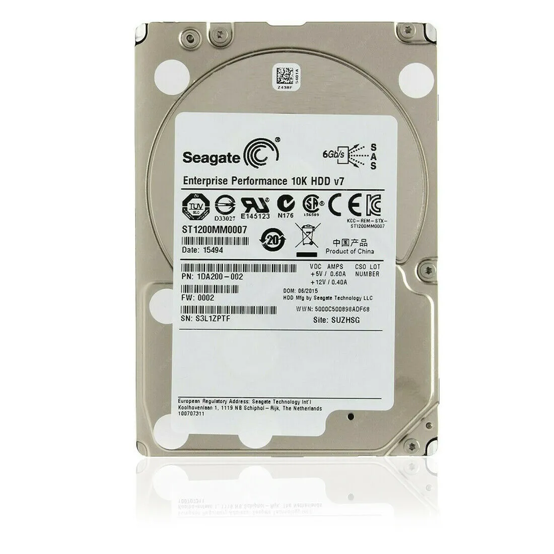Seagate Enterprise (SAS) 2.5" Server HD 1.2TB 10K 6Gb/s HDD, ST1200MM0017