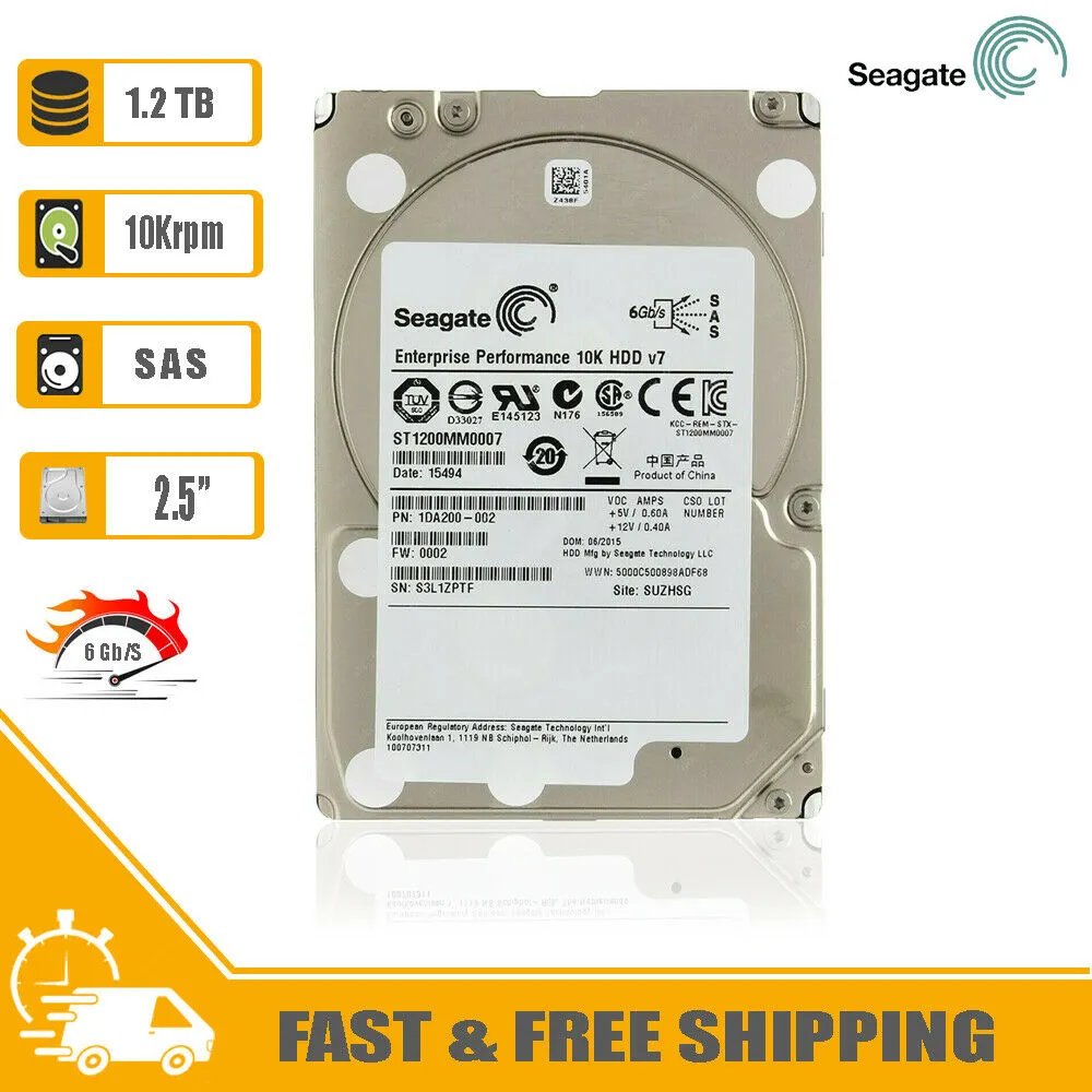 Seagate Enterprise (SAS) 2.5" Server HD 1.2TB 10K 6Gb/s HDD, ST1200MM0017