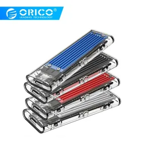 SSD Case NVME SSD M.2 to USB Type C Transparent Hard Drive Enclosure