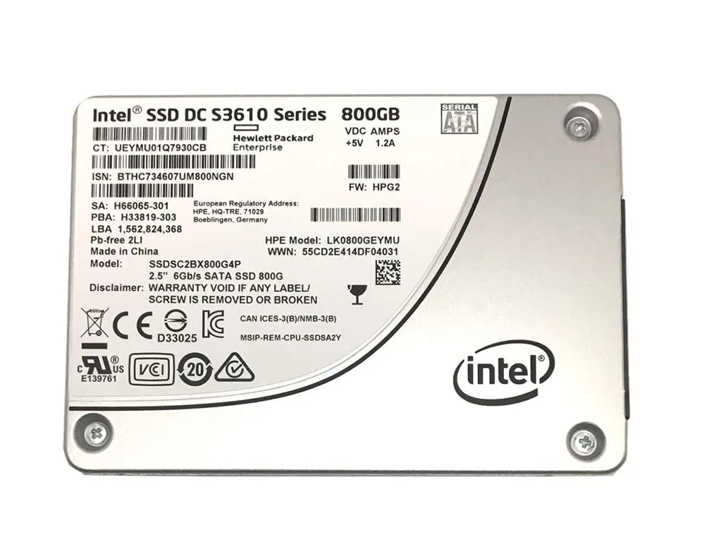 SSDSC2BX800G4P HP 800GB SATA 6Gbps 2.5-inch Internal Solid State Drive (SSD)