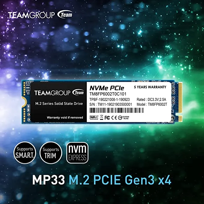 TEAMGROUP 256GB NVMe PCIe M.2 Internal SSD