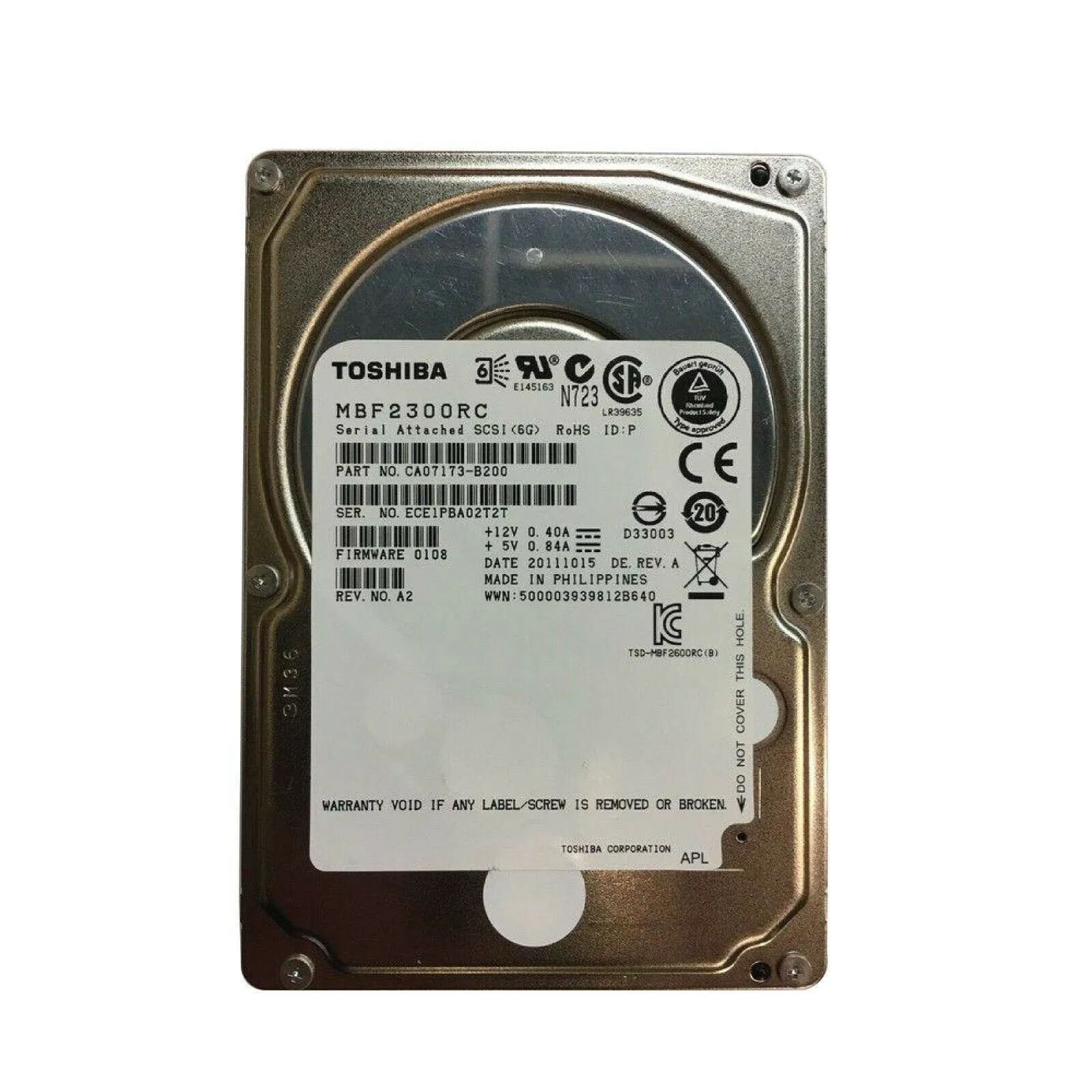 Toshiba (SAS) 2.5" Internal Laptop Hard Drive HDD 600GB 10Krpm 128MB AL14SEB06EP