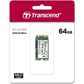Transcend MTS400S 64 GB M.2 2242 SATA III 6 Gb/s Internal Solid State Drive (SSD) MLC NAND (TS64GMTS400S)