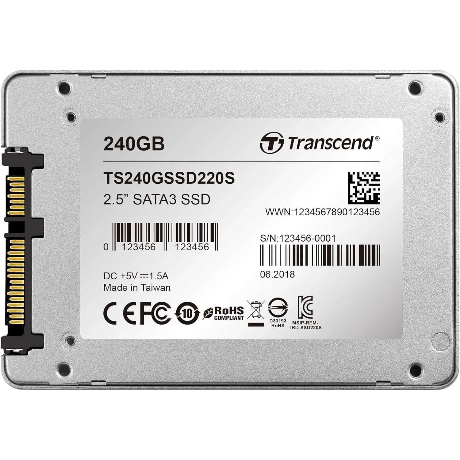 Transcend SSD230S 256 GB 2.5 Inch SATA III 6 Gb/s Internal Solid State Drive (SSD) 3D TLC NAND with DRAM Cache (TS256GSSD230S)