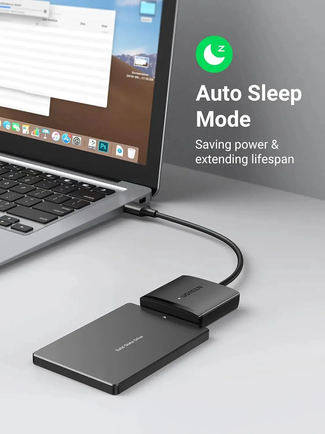 UGREEN 60561 USB To SATA Adapter, SATA To USB 3.0 Cable Hard Drive Adapter SATA I/II/III Hard Drive Reader